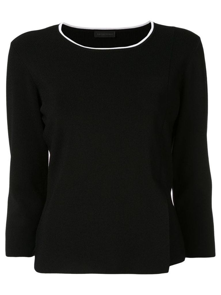 Anteprima contrast neck knitted top - Black