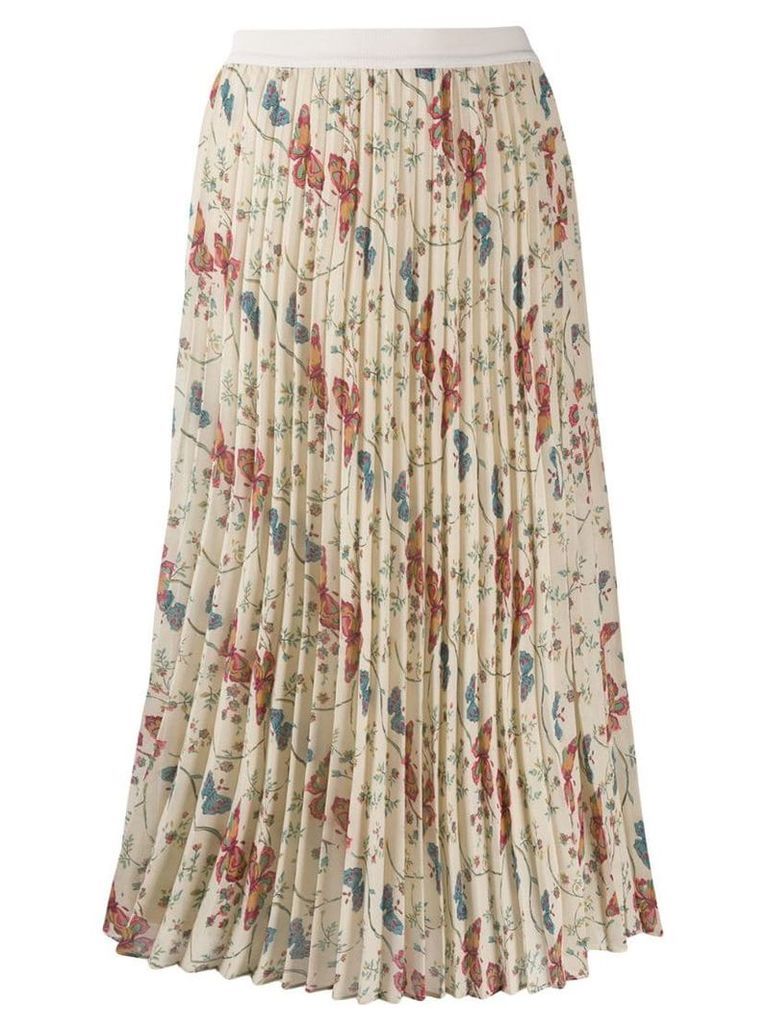 Semicouture pleated floral skirt - Neutrals