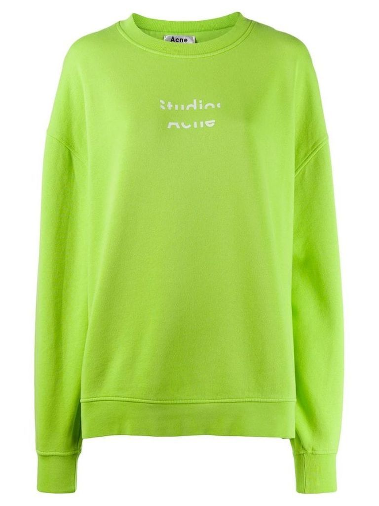 Acne Studios broken logo print sweatshirt - Green