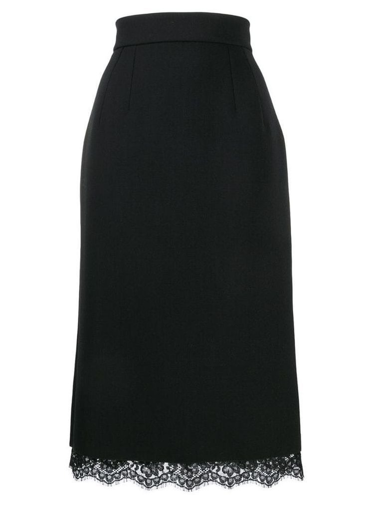 Dolce & Gabbana lace hem pencil skirt - Black
