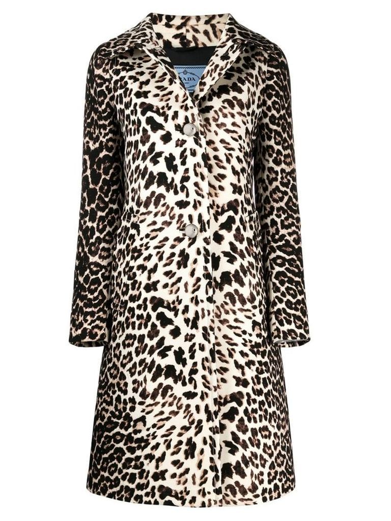 Prada leopard print coat - Black