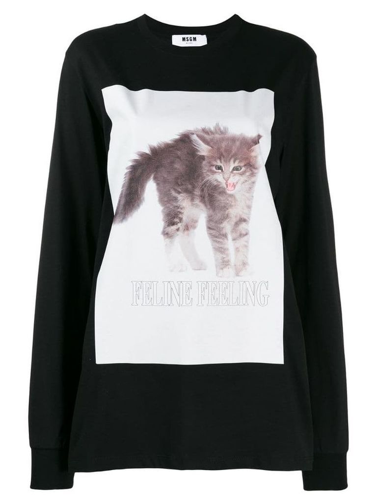 MSGM printed cat sweatshirt - Black