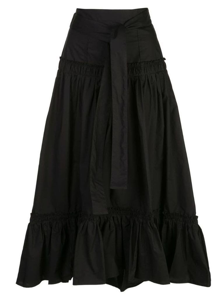 Proenza Schouler tie-waist flared midi skirt - Black