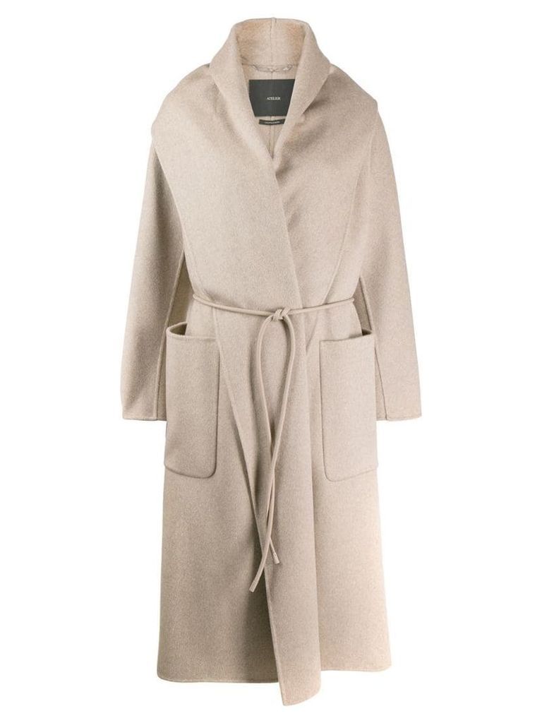 Max Mara Atelier wrap front coat - Neutrals