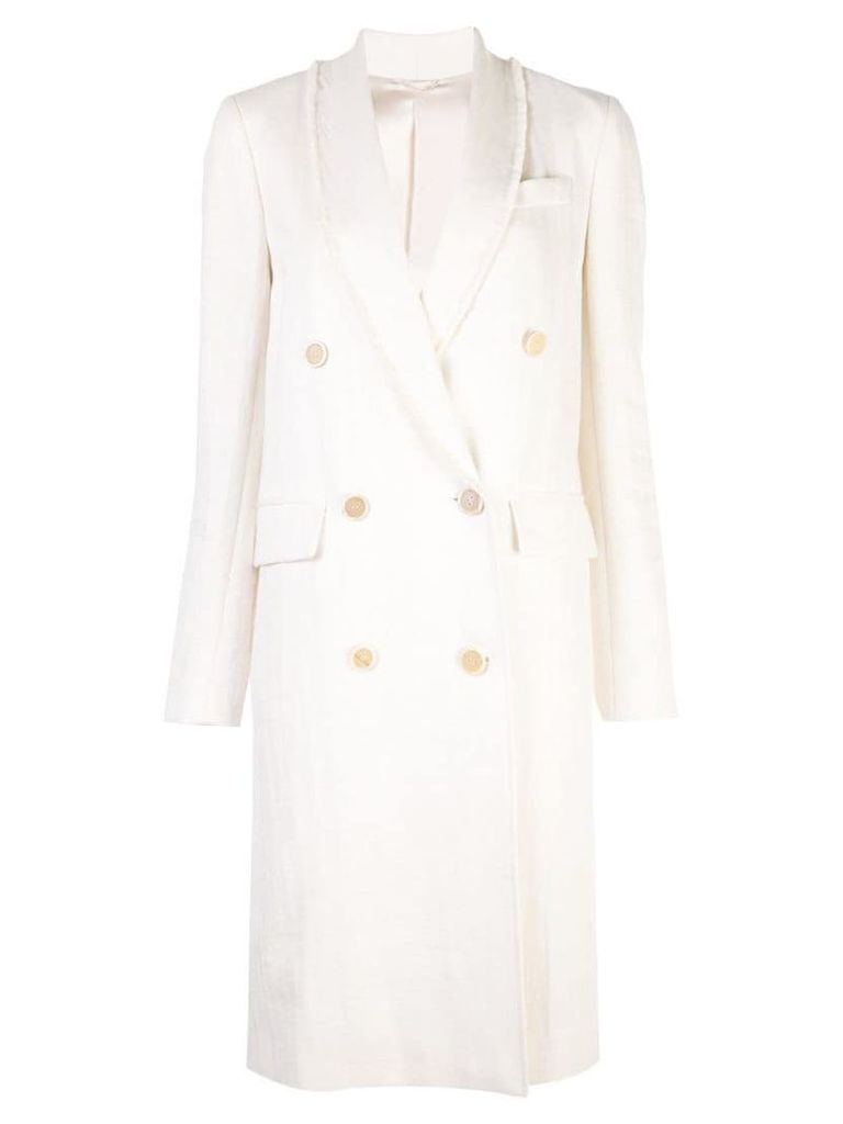 Brunello Cucinelli double-breasted fitted coat - White