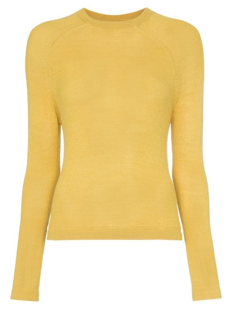 Carcel Crew neck alpaca wool sweater - Yellow