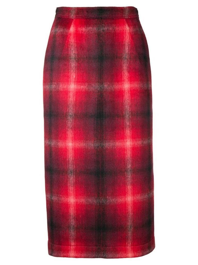 Nº21 checked pencil skirt - Red