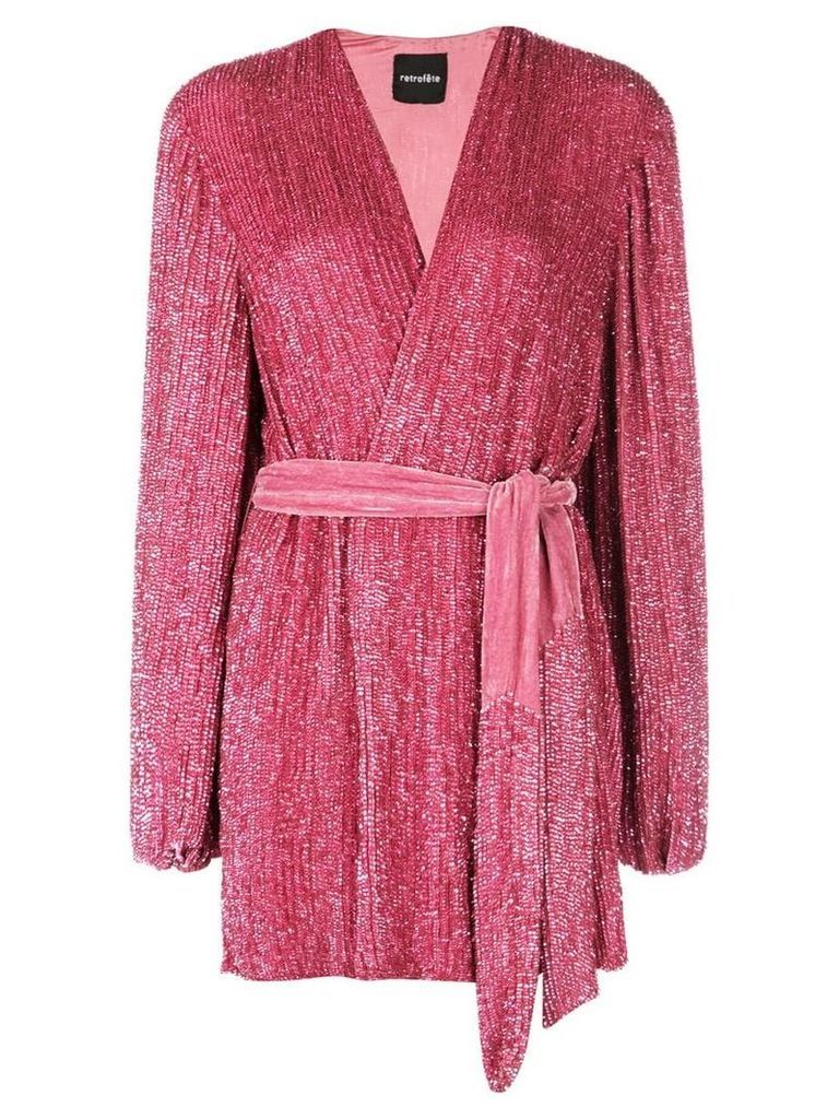 Retrofete embellished wrap mini dress - Pink