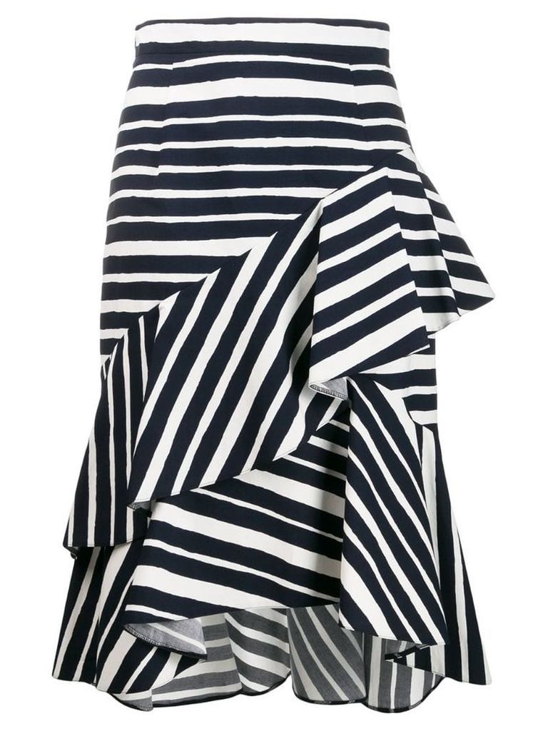 Paule Ka striped asymmetric skirt - Blue