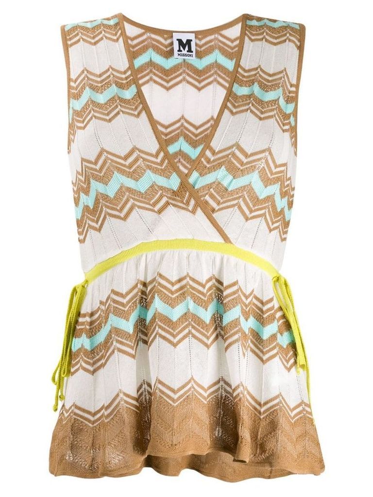 M Missoni knitted babydoll top - Neutrals
