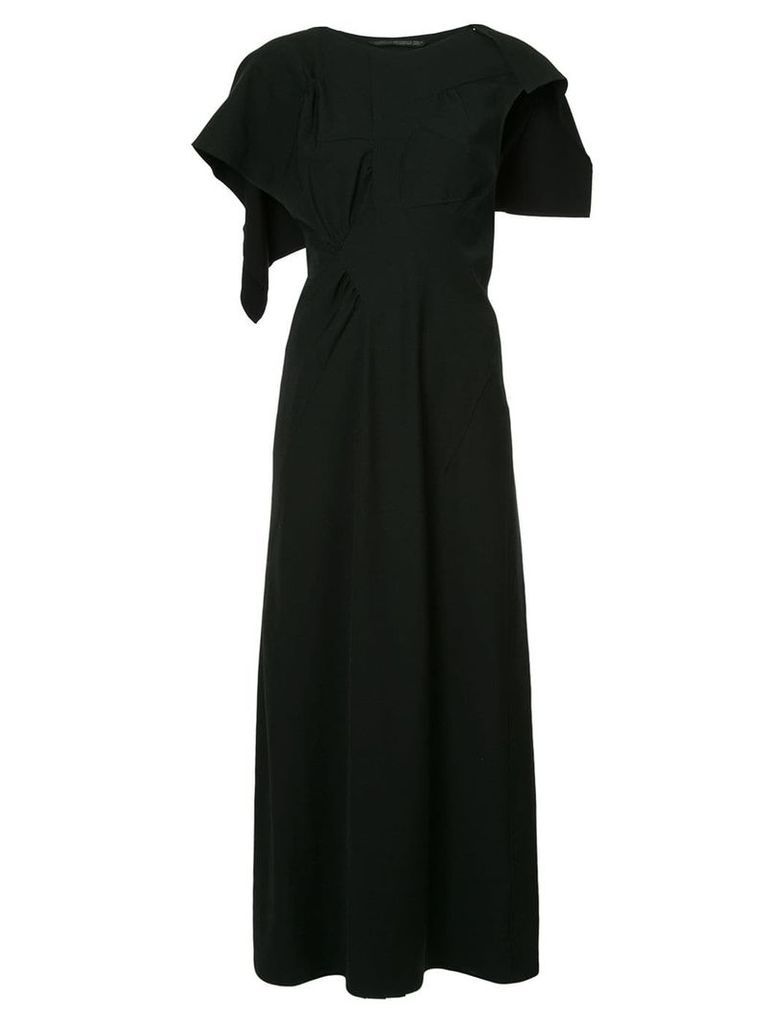 Yohji Yamamoto Pre-Owned over the shoulder flap dress - Black