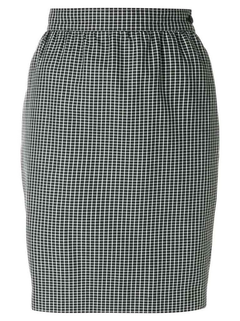 Emanuel Ungaro Pre-Owned micro check-print pencil skirt - Black