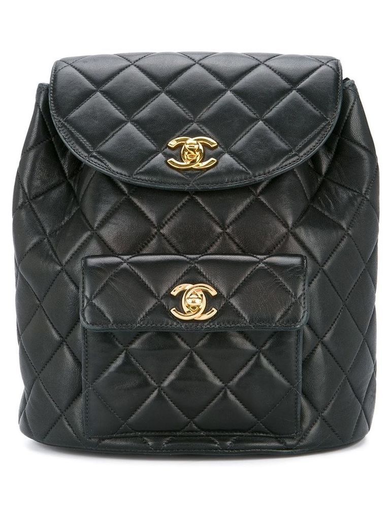 Chanel Pre-Owned quilted chained backpack - Black