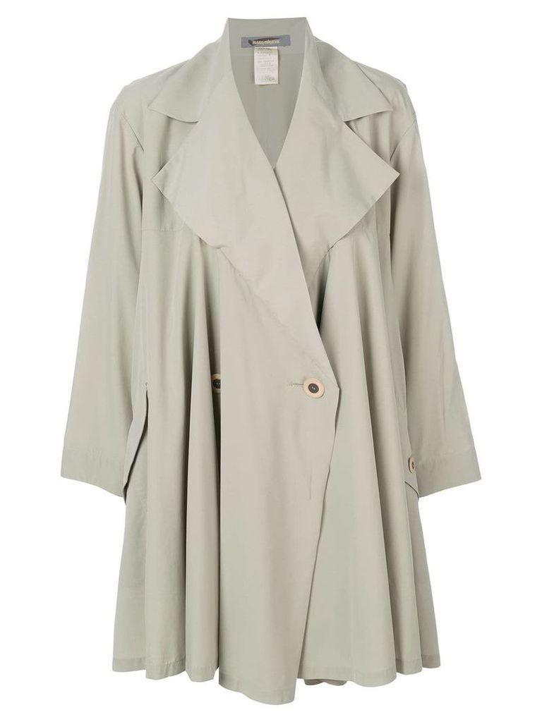 Issey Miyake Pre-Owned single breasted trench coat - Green