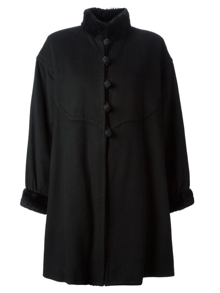 Yves Saint Laurent Pre-Owned cape style coat - Black