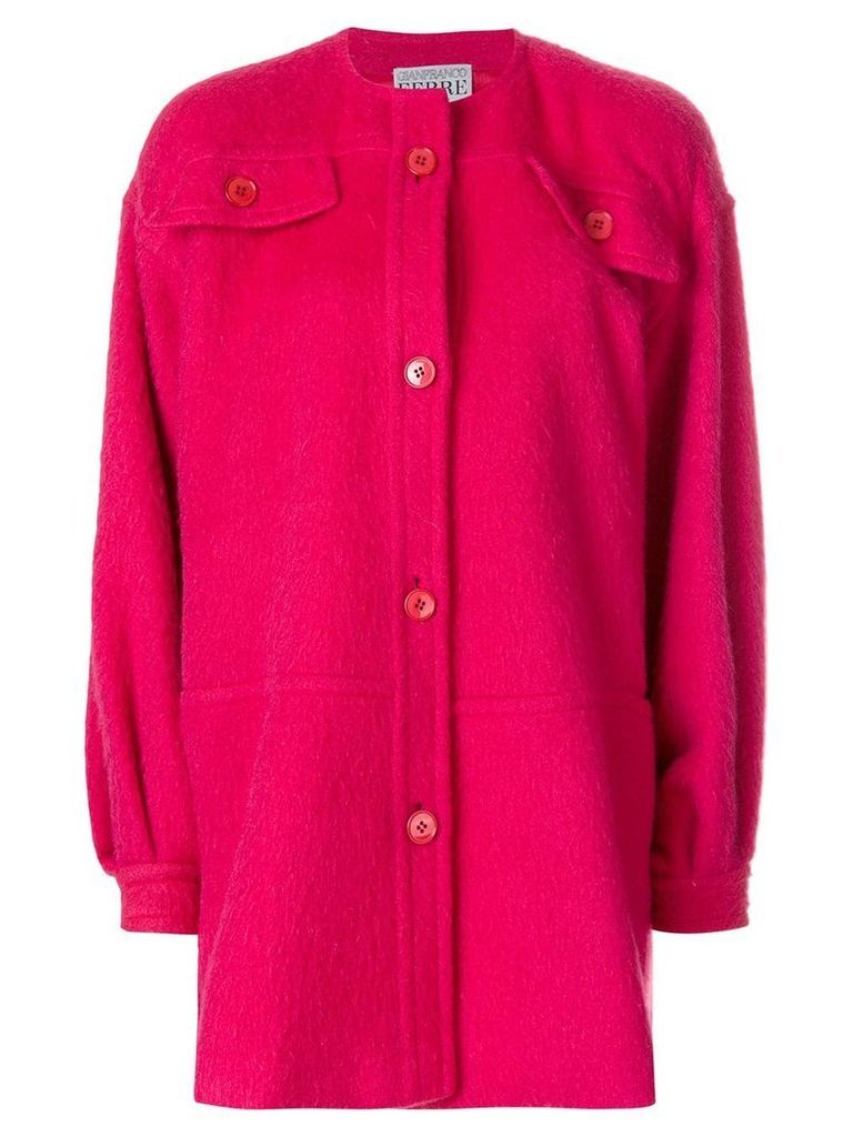 Gianfranco Ferré Pre-Owned collarless shift coat - PINK