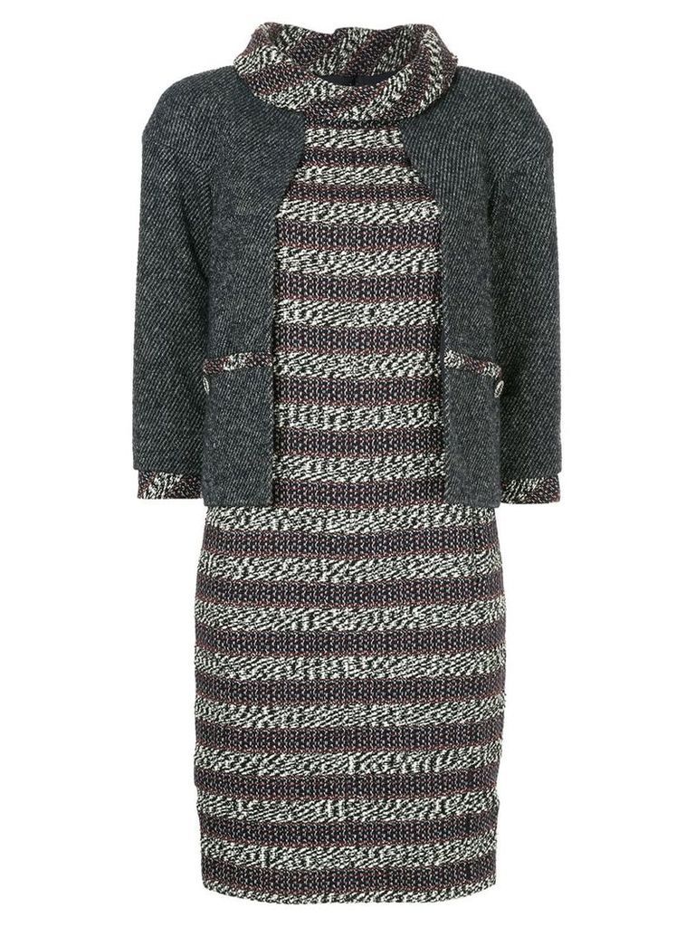 Chanel Pre-Owned tweed layered dress - Green
