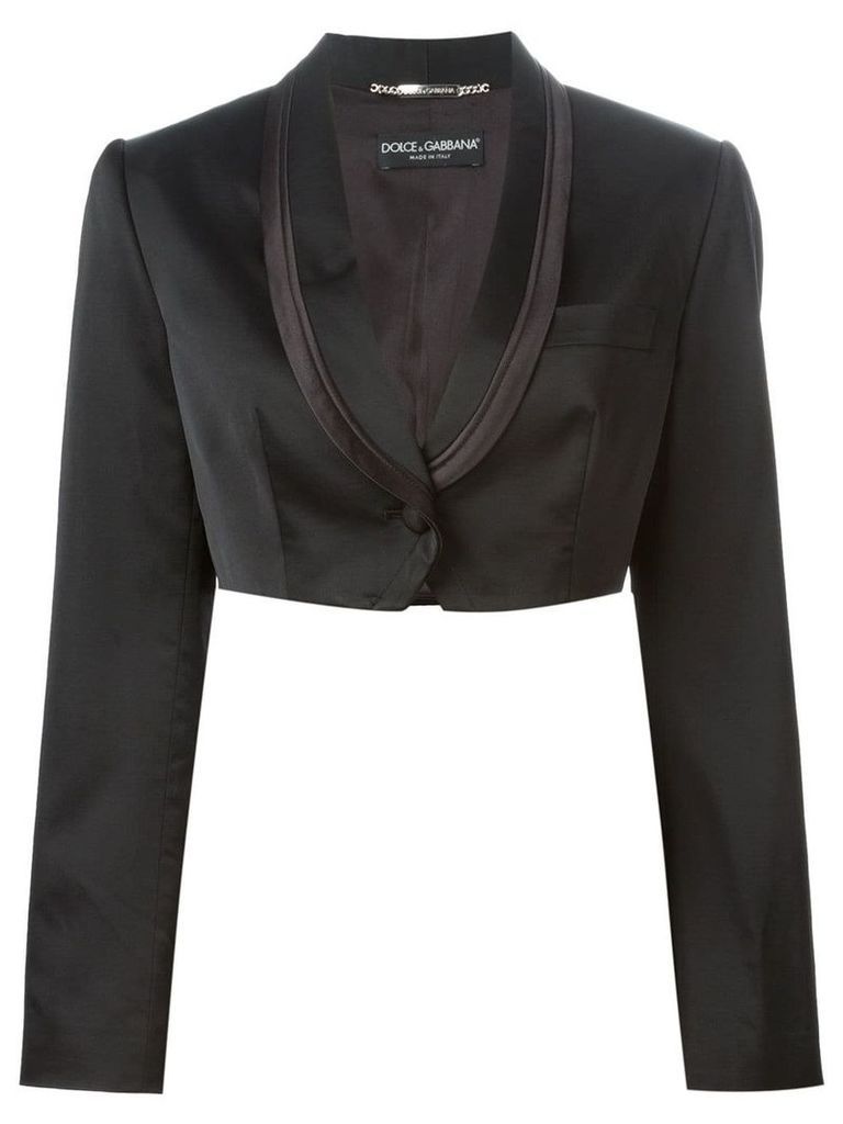Dolce & Gabbana Pre-Owned cropped tuxedo blazer - Black