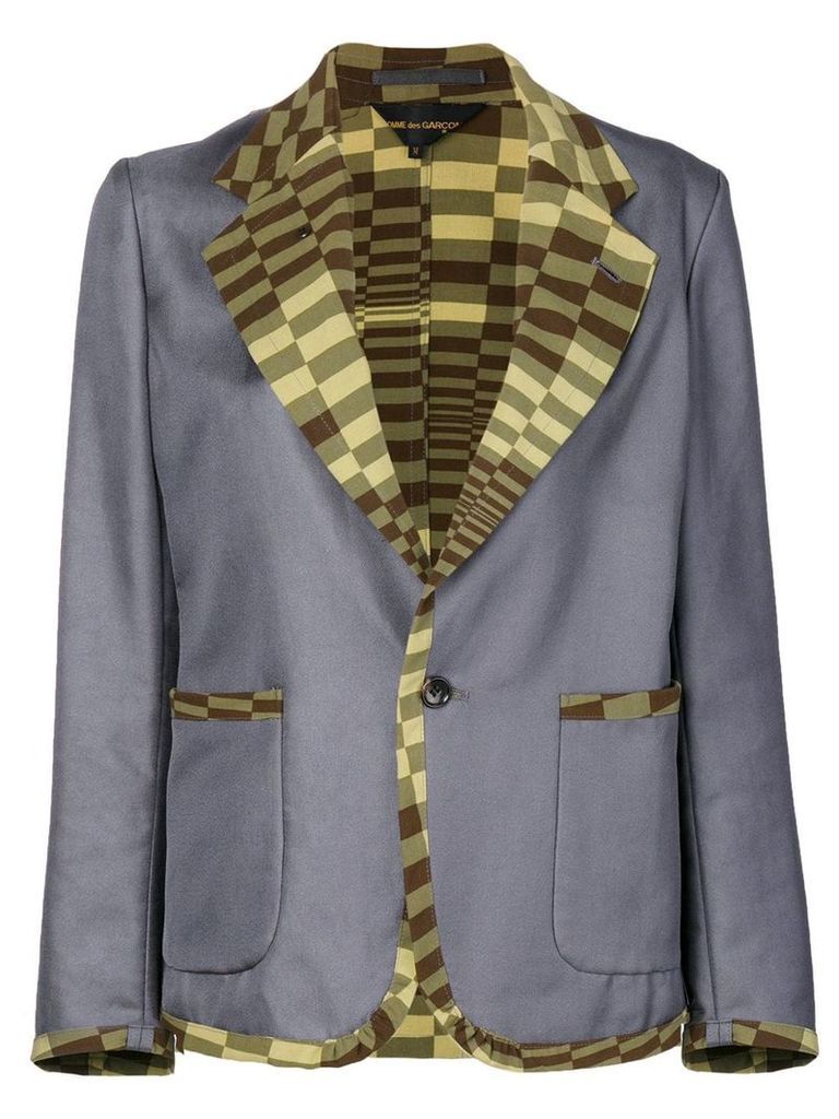 Comme Des Garçons Pre-Owned geometric trim blazer - Grey