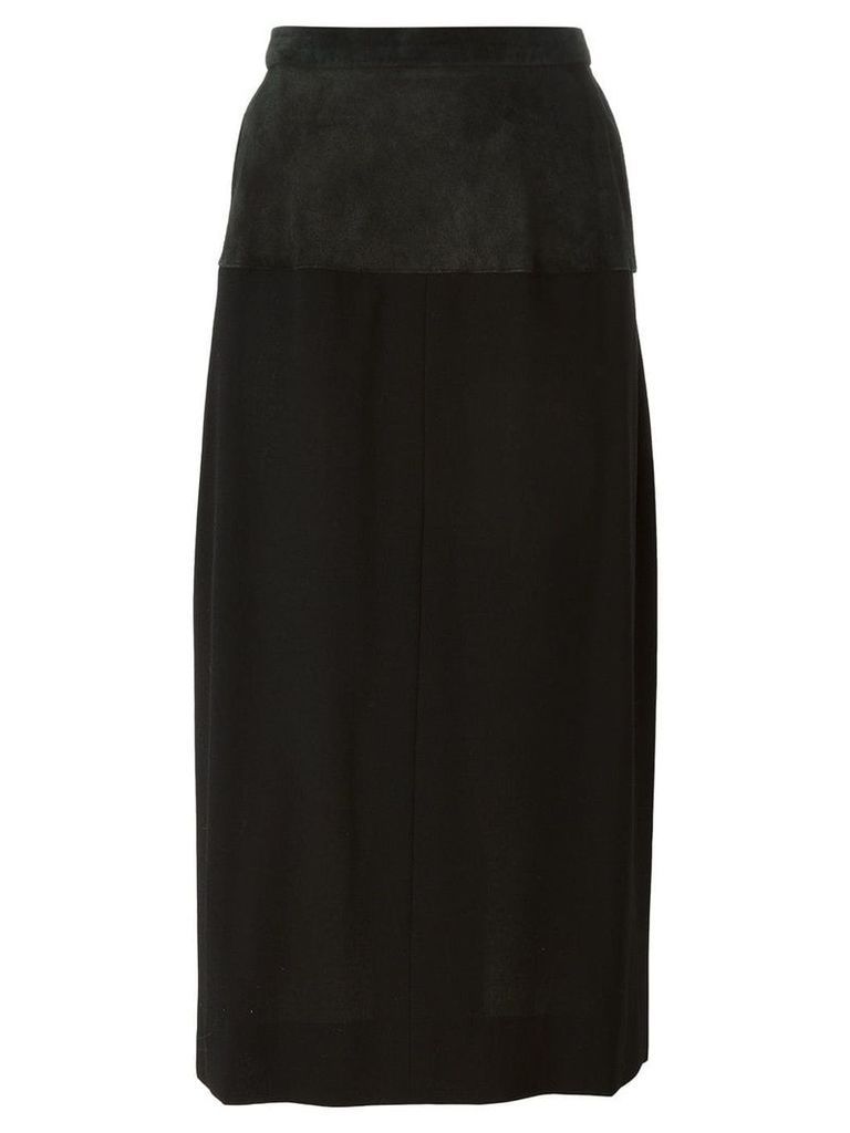 Yves Saint Laurent Pre-Owned panel pencil skirt - Black