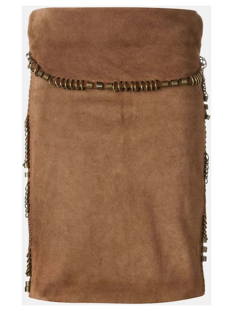 Yves Saint Laurent Pre-Owned suede skirt - Brown
