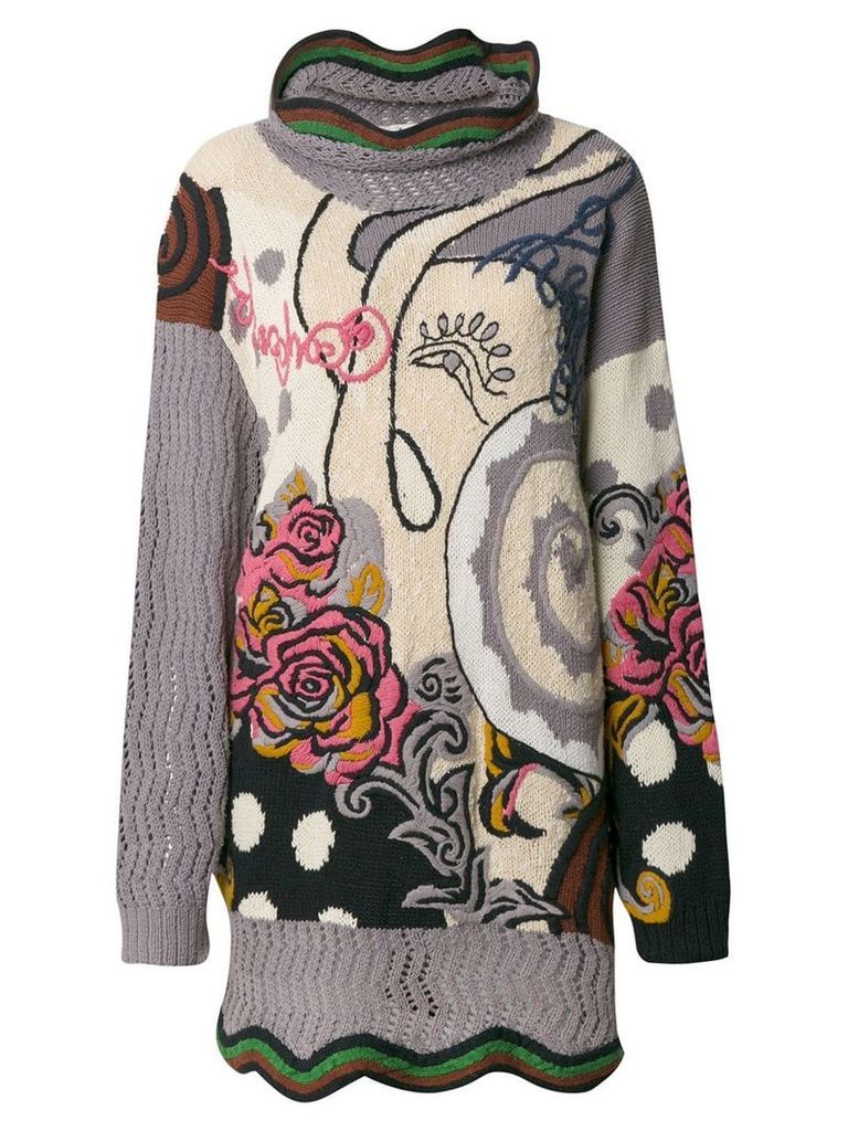 Kansai Yamamoto Pre-Owned floral embroidered knitted jumper -