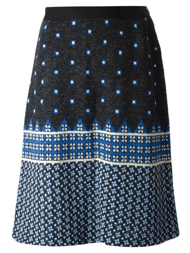 LANVIN Pre-Owned jacquard knitted skirt - Black