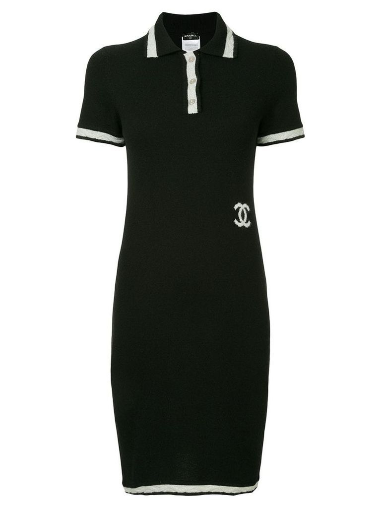 Chanel Pre-Owned knintted polo dress - Black