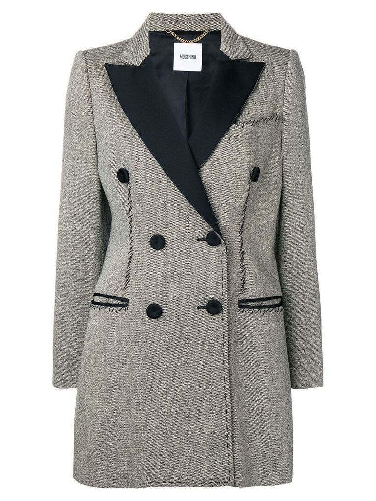 Moschino Pre-Owned 1990's tweed coat - Grey