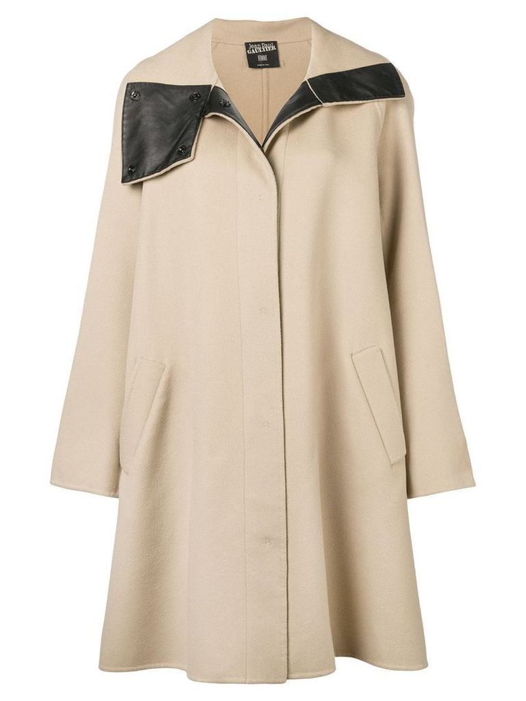 Jean Paul Gaultier Pre-Owned 1990's flared midi coat - Neutrals