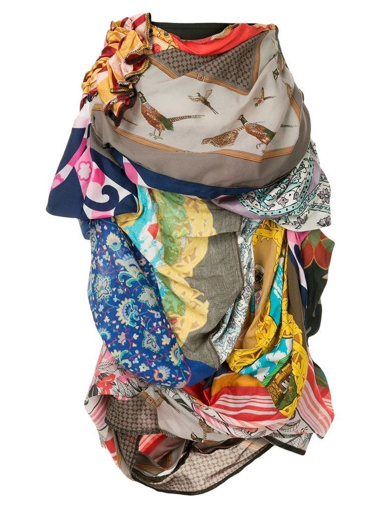 Comme Des Garçons Pre-Owned recycled scarfs skirt - Multicolour