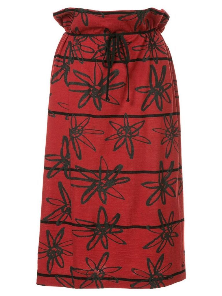 Comme Des Garçons Pre-Owned rubber flower skirt - Red