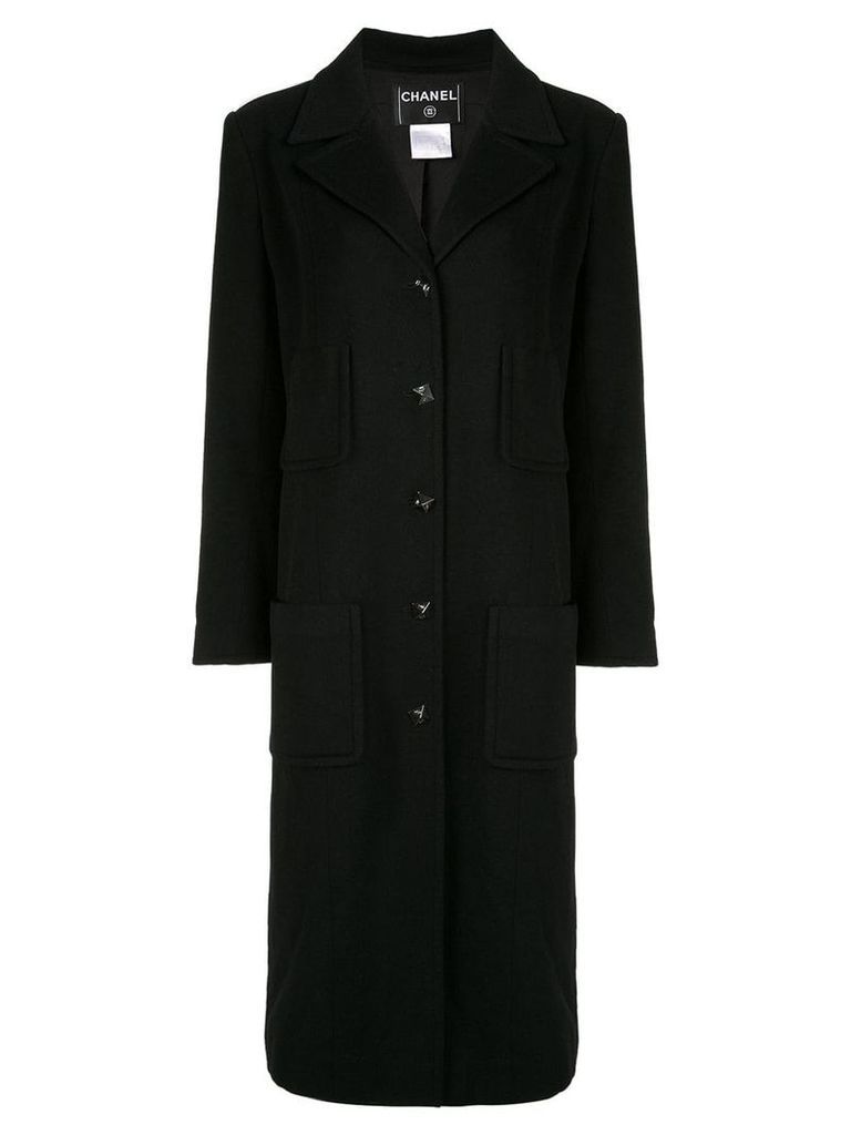 Chanel Pre-Owned long sleeve jacket coat - Black