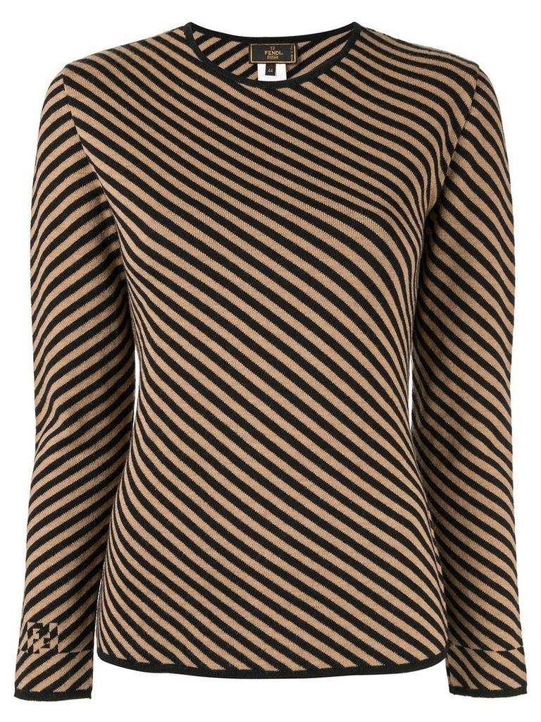 Fendi Pre-Owned diagonal striped jumper - Brown