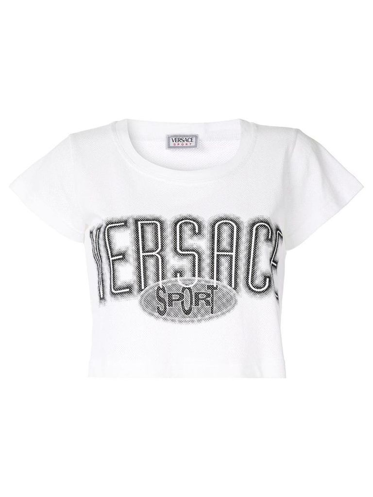 Versace Pre-Owned logo cropped top - White
