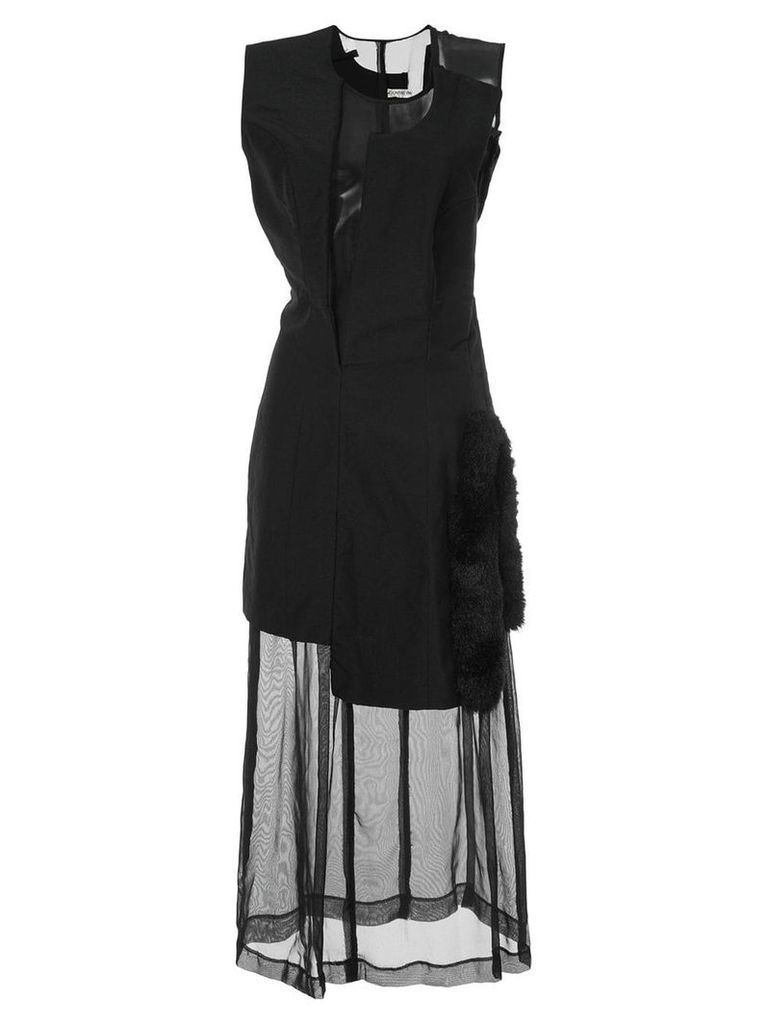 Comme Des Garçons Pre-Owned faux fur detail dissected dress - Black