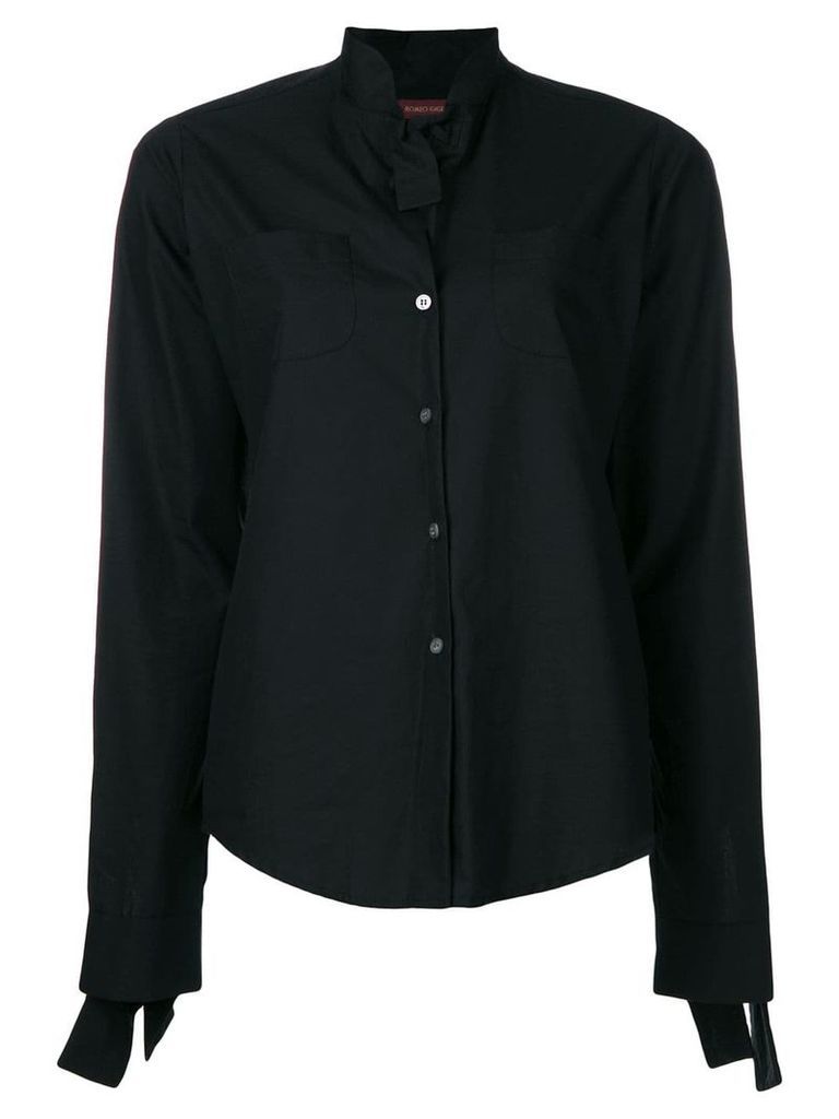 Romeo Gigli Pre-Owned tied detailing shirt - Black
