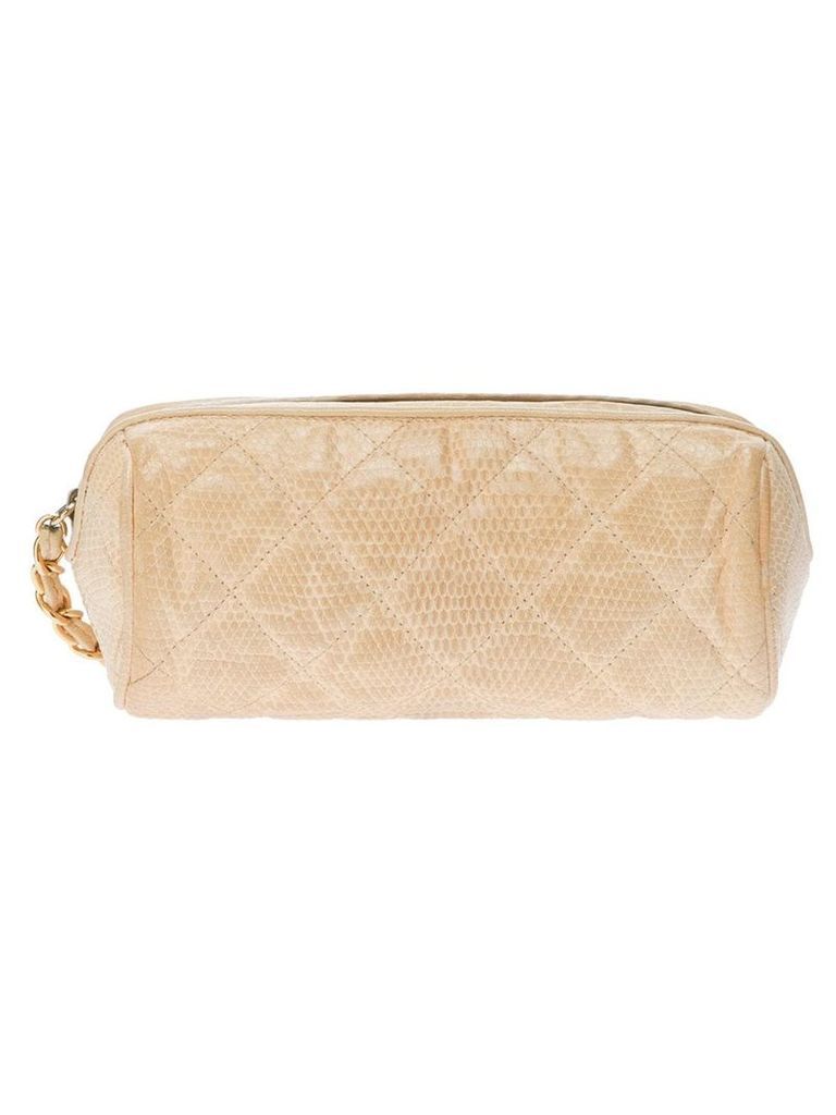 Chanel Pre-Owned 1980's quilted make up bag - NEUTRALS
