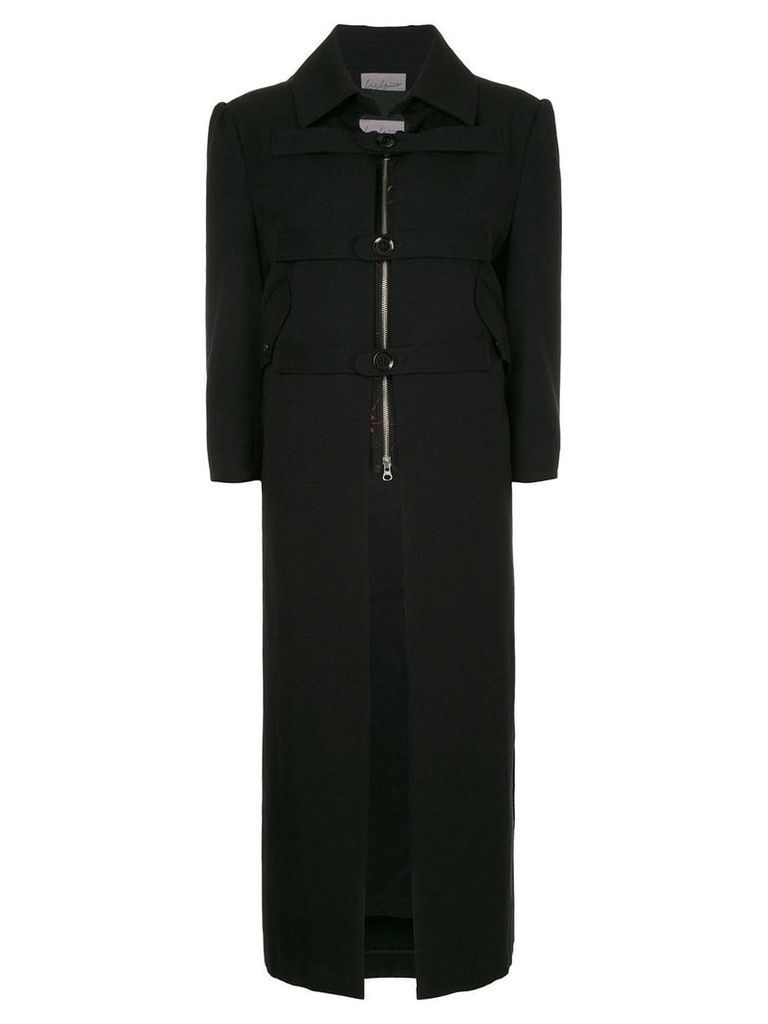 Yohji Yamamoto Pre-Owned front strap fastening coat - Black