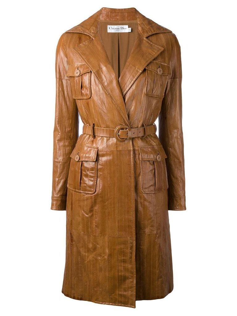 Christian Dior pre-owned panelled coat - Brown