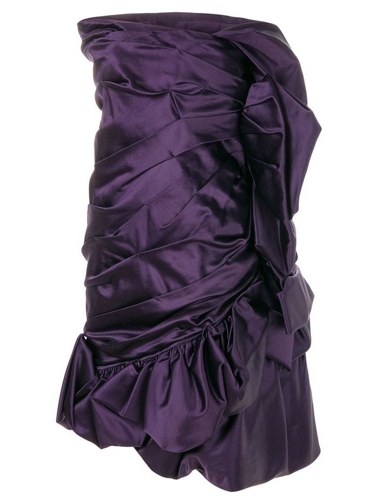 Christian Lacroix Pre-Owned draped strapless cocktail dress - PURPLE