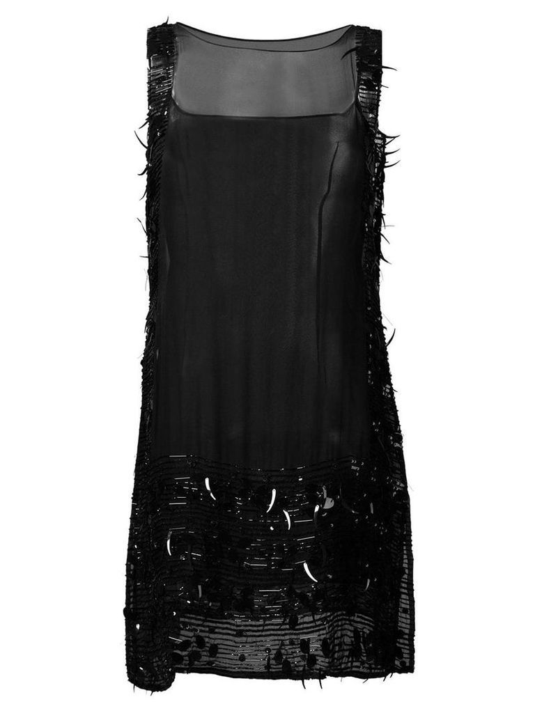 Jean Paul Gaultier Pre-Owned sheer sequinned shift dress - Black