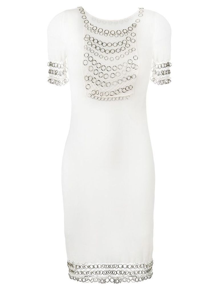 Christian Dior Pre-Owned chainmail short sleeve dress - White