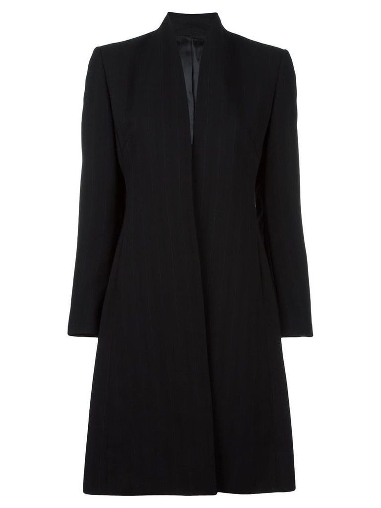 Jean Paul Gaultier Pre-Owned long pinstriped jacket - Black