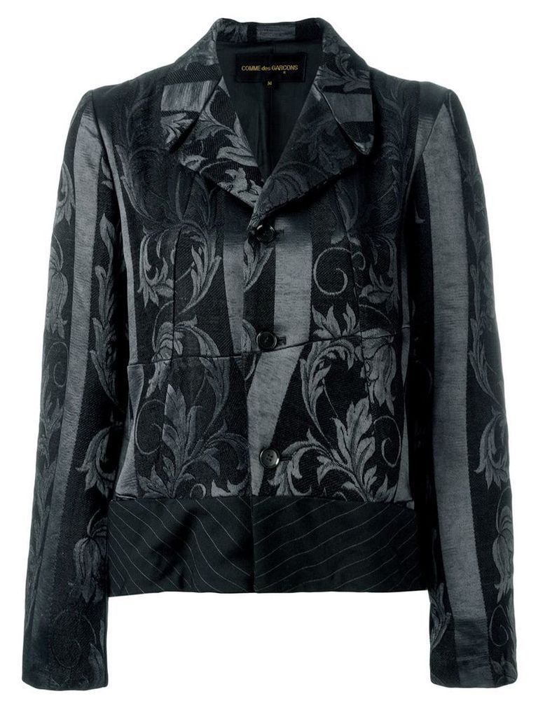 Comme Des Garçons Pre-Owned floral jacquard jacket - Black