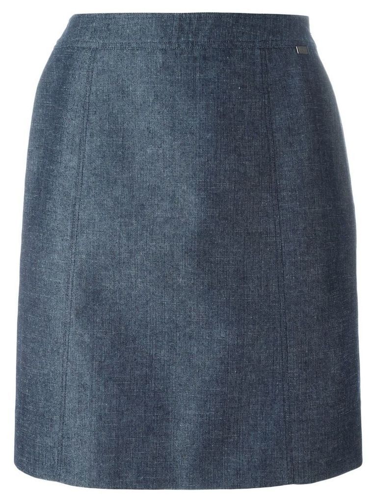 Chanel Pre-Owned classic straight skirt - Blue