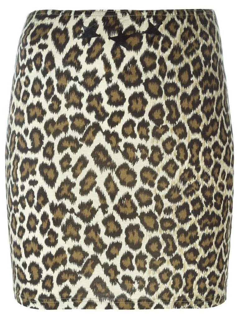 Jean Paul Gaultier Pre-Owned leopard print skirt - Neutrals