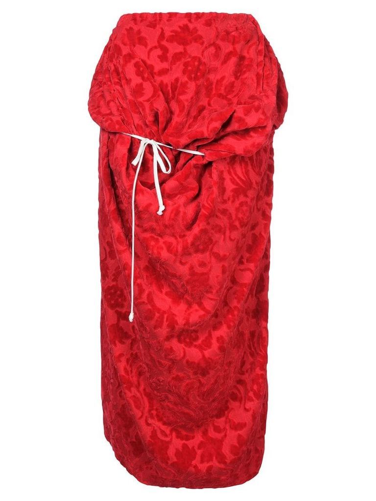 Comme Des Garçons Pre-Owned flock floral printed skirt - Red