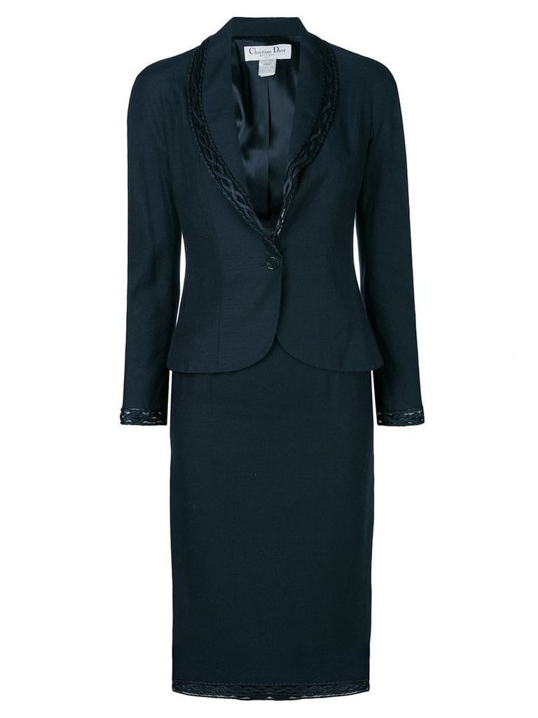 Christian Dior pre-owned braided detail skirt suit - Blue