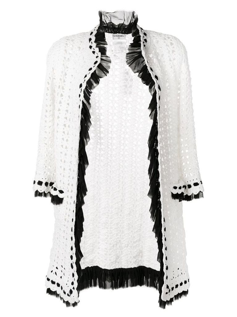 Chanel Pre-Owned crochet knit cardigan - White